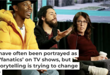 Hulu’s comedy-drama series ‘Ramy,’ created by actor-comedian Ramy Youssef, follows a young Egyptian-American Muslim navigating life’s challenges. Youssef, center, appears at a press conference in 2019. Frederick M. Brown/Getty Images